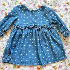Old Navy Denim baby dress with heart pattern